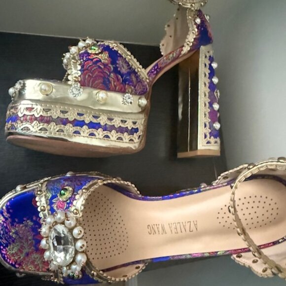 Azalea Wang size 9 blue heels . - Picture 5 of 5